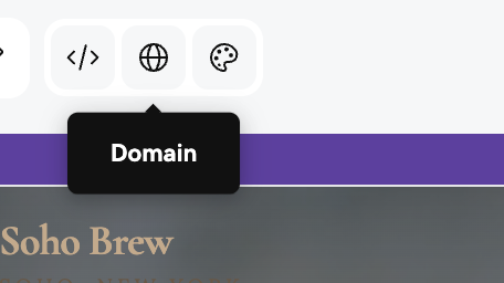 The Domain tab in Airo AI Builder's top toolbar.