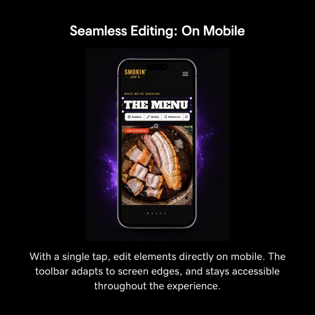 Mobile inline editing