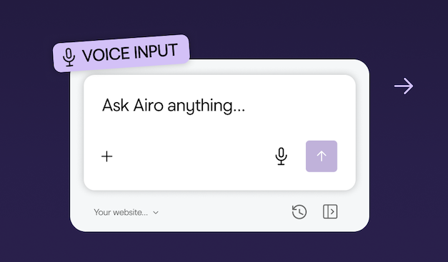 Voice input interface in Airo AI Builder